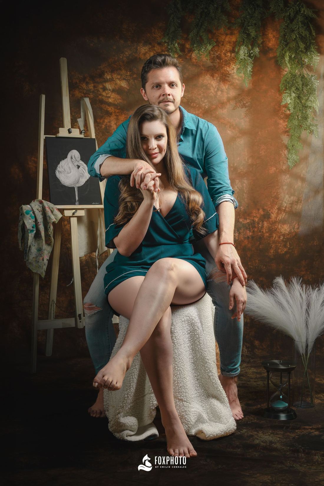 Emilio y Meli en una sesión de estudio
